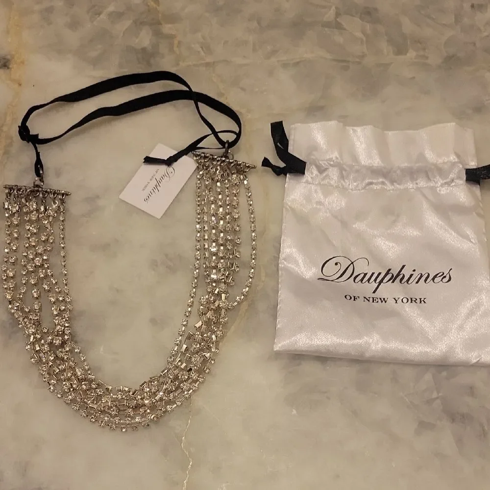 NWT Dauphines New York I Do Silver Crystal Headband Head Piece Bridal Princess